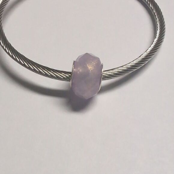 Purple Glittery Charm for Pandora‎ Style Bracelet - Picture 1 of 4